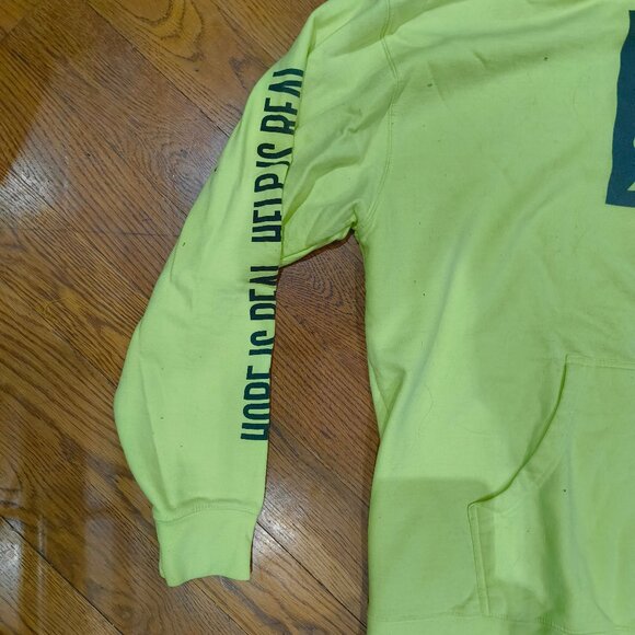 TWLOHA- neon yellow hoodie- Hope is Real. Help Is Real, Your Story is Important - Picture 4 of 9